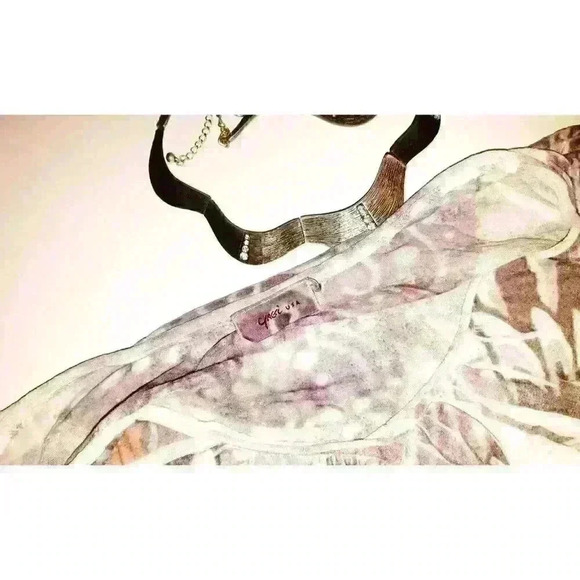 COLORFUL Womans 100% COTTON Tee shirt Stretch T-shirt top Boho print size M - Picture 4 of 4